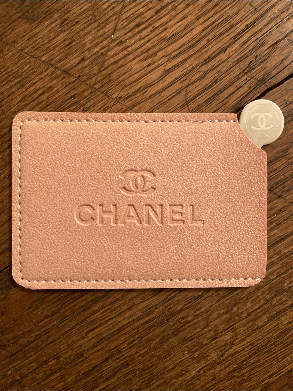 CHANEL Leather Card Holder with Mirror NIB